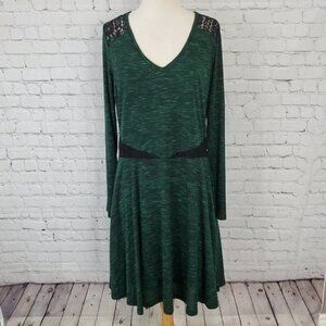 YUMI KIM V-Neck Long Sleeve Dress Green 10 12 REVOLVE